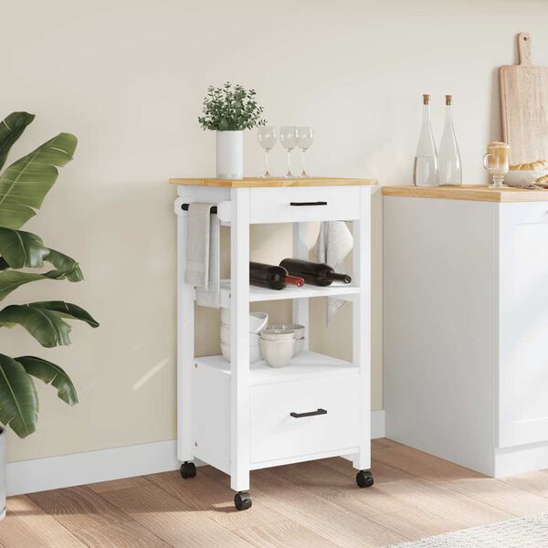 vidaXL Kitchen Trolley MONZA 48x40x88.5 cm Solid Wood Pine