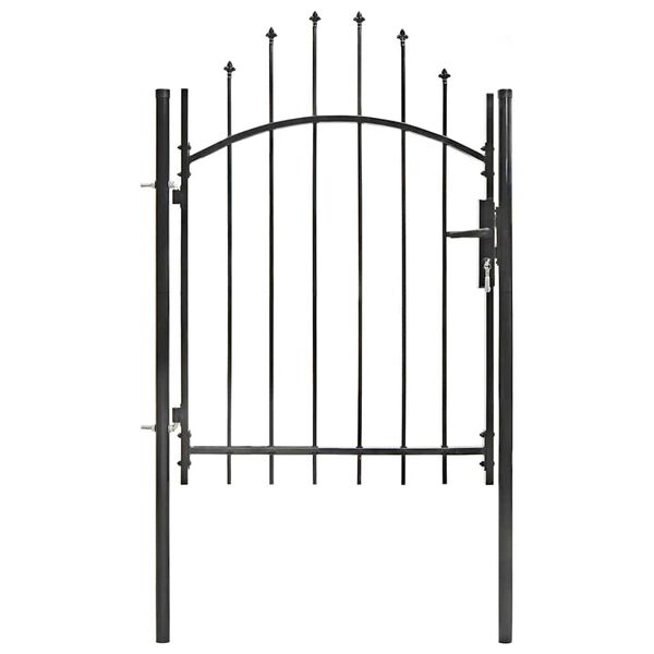 vidaXL Garden Gate Woerden Steel 1x1.25 m Black