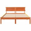 vidaXL Bed Frame with Headboard Wax Brown 140 x 190 cm Solid Pine Wood