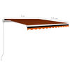 vidaXL Manual Retractable Awning 300x250 cm Orange and Brown