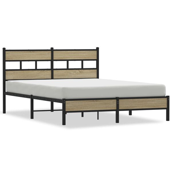 vidaXL Bed Frame without Mattress Sonoma Oak 140x190 cm Engineered Wood