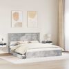 vidaXL Storage Bed Concrete Grey 200 x 200 cm Engineered Wood