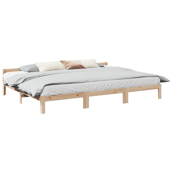 vidaXL Family Bed Frame No Mattress 240x200 cm Solid Wood Pine