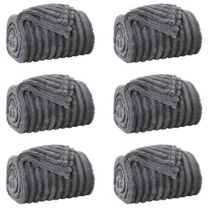 vidaXL Throw Blankets 6 pcs Dark Grey 240 x 220 cm 8.76 kg Fleece