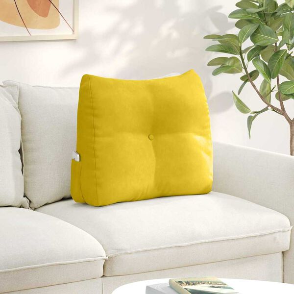 vidaXL Back Pillow Yellow 60 x 24 x 50 cm Velvet