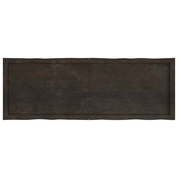 vidaXL Table Top Dark Brown 140x50x(2-4) cm Treated Solid Wood Live Edge