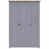 vidaXL 3-Door Wardrobe Grey 118x50x171.5 cm Pine Panama Range