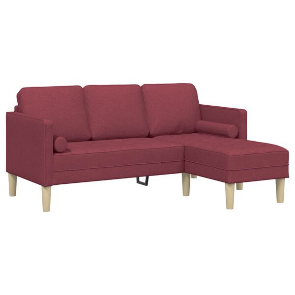 vidaXL Sofa Set with Cushion 2 pcs Wine Red Polyester