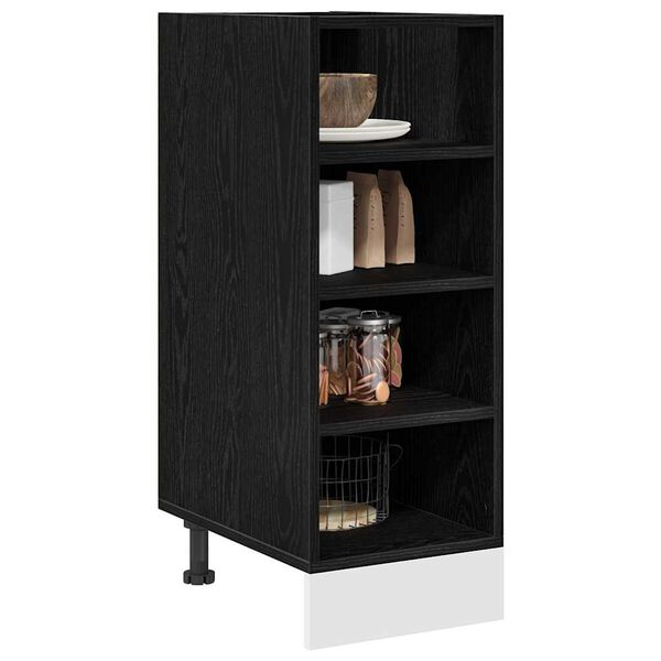 vidaXL Kitchen Base Cabinet with Shelf Black oak 30 x 44.5 x 81.5 cm