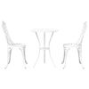 vidaXL Garden Bistro Set 3 pcs White Aluminium