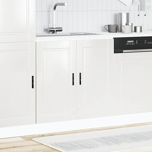 vidaXL Sink Base Cabinet "Porto" High Gloss White 80x46x81.5 cm Engineered Wood