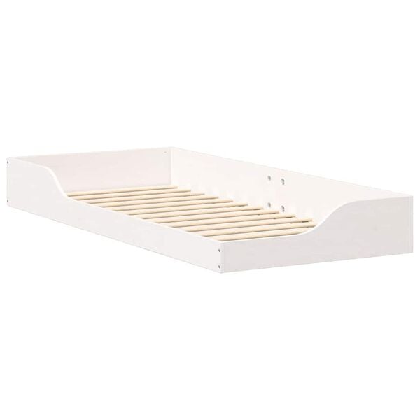 vidaXL Bed Frame White 80 x 210 cm Solid Pine Wood