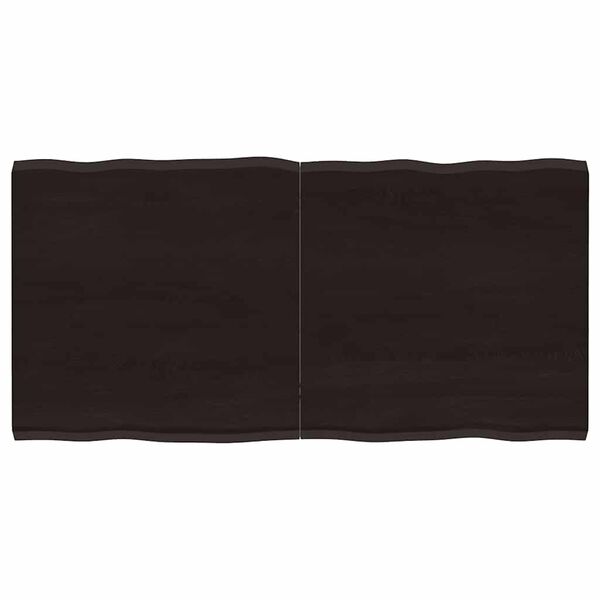 vidaXL Table Top Dark Brown 120x60x(2-4) cm Treated Solid Wood Live Edge