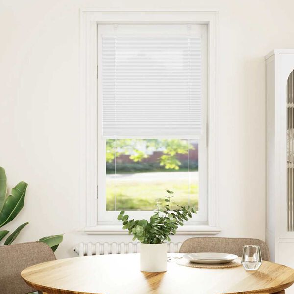 vidaXL Pleated Blind White 60x150 cm Fabric Width 59.4 cm Polyester