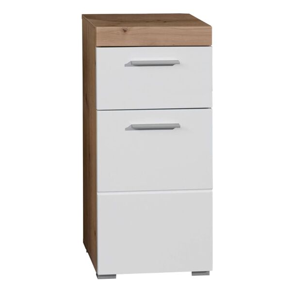 Trendteam Bath Floor Cabinet Amanda White and Knotty Oak