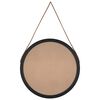 vidaXL Wall Mirror with Strap Black &Oslash; 55 cm
