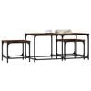 vidaXL Nesting Coffee Tables 3 pcs Smoked Oak Engineered Wood