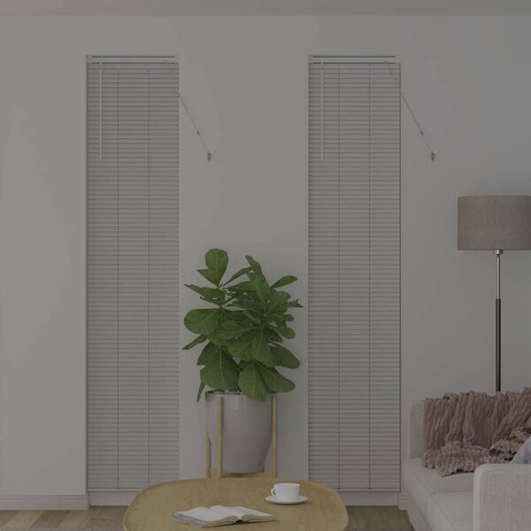 vidaXL Window Blind with Curtains Manual White Aluminium