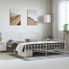 vidaXL Metal Bed Frame without Mattress with Footboard&nbsp;White 183x213cm