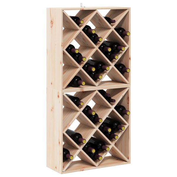 vidaXL Wine Rack 2 pcs Natural 62 x 25 x 62 cm Solid Pine Wood
