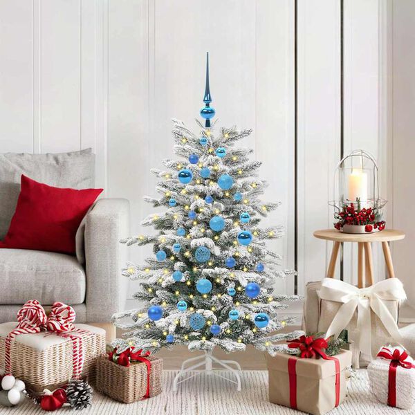 vidaXL Artificial Hinged Christmas Tree White 120 cm PE and PVC