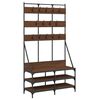 vidaXL Clothes Rack with Shoe Storage Brown Oak 100x40x184 cm