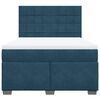 vidaXL Box Spring Bed with Mattress Blue 140x190 cm Velvet