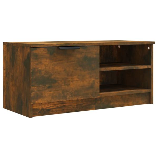 vidaXL TV Cabinet Smoked Oak 80x35x36.5 cm Engineered Wood