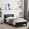 vidaXL Bed Frame without Mattress with Headboard Black 90x190 cm Single
