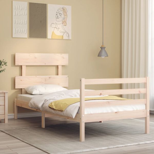 vidaXL Bed Frame without Mattress Small Single Solid Wood