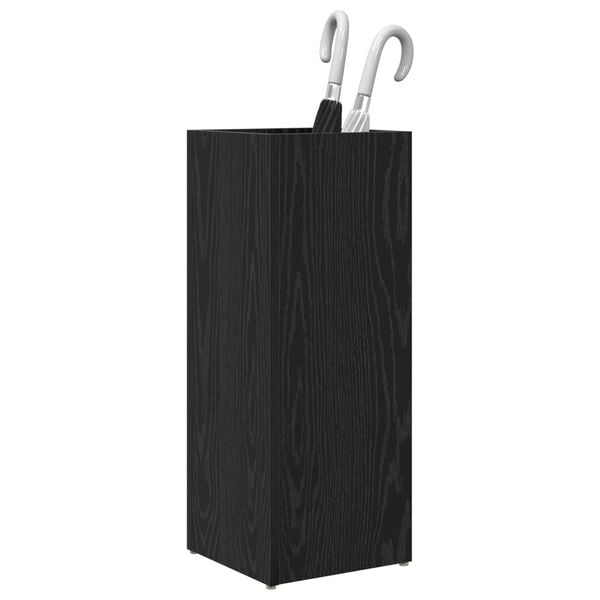 vidaXL Umbrella Stand Black Oak 25 x 24.5 x 64 cm Engineered Wood