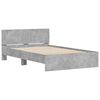 vidaXL Bed Frame with Headboard and LED Concrete Grey 135x190 cm Double