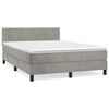 vidaXL Box Spring Bed with Mattress Light Grey 140x190 cm Velvet