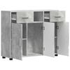 vidaXL Wooden Cabinet with Drawer Concrete Grey 88.5 x 30.5 x 73 cm
