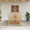 vidaXL Garden Dining Set 5 pcs Beige Solid acacia wood and poly rattan