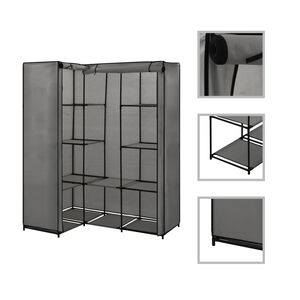vidaXL Corner Wardrobe Grey 130x87x169 cm