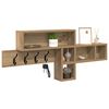 vidaXL Wall-Mounted Coat Rack Artisan Oak 100 x 12 x 43.5 cm