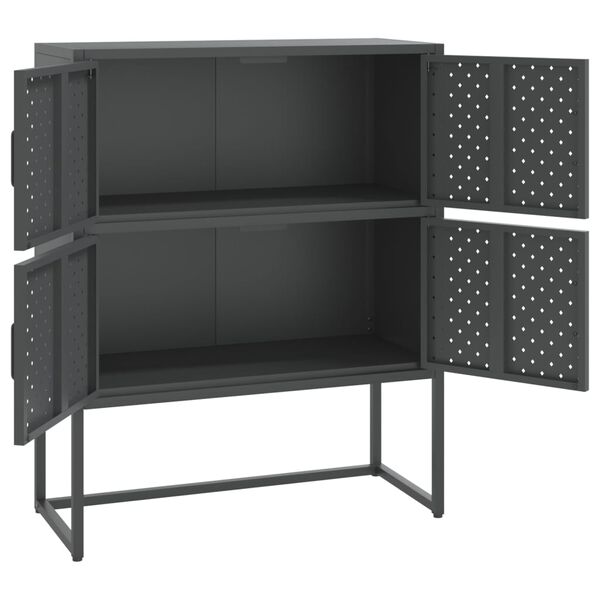 vidaXL Highboard Anthracite 80x35x100 cm Steel