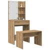 vidaXL Dressing Table Set with LED Artisan Oak Engineered Wood