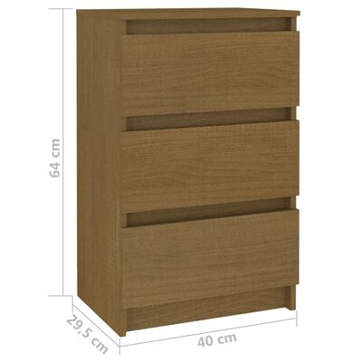 vidaXL Bedside Cabinets 2 pcs Honey Brown Solid Pine Wood