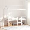 vidaXL High Sleeper Bed without Mattress White 75x190 cm Small Single Solid Wood Pine