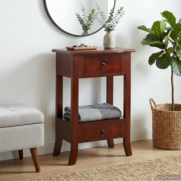 vidaXL Console Table Brown 50 x 29.5 x 76 cm Solid Mahogany Wood
