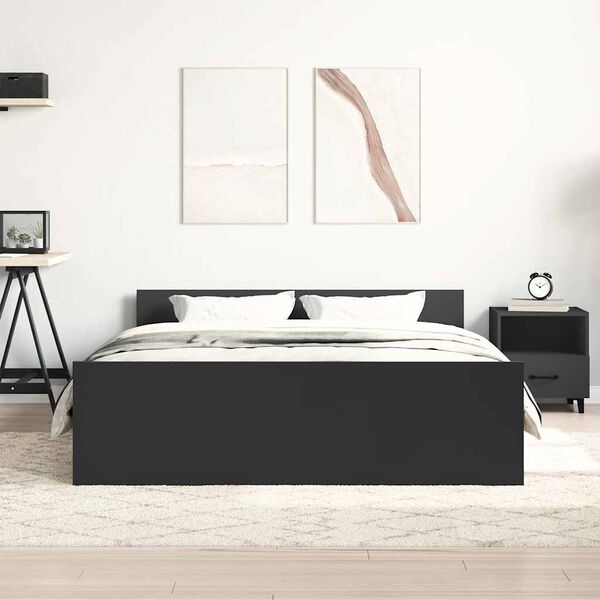 vidaXL Bed Frame without Mattress Black 120x200 cm