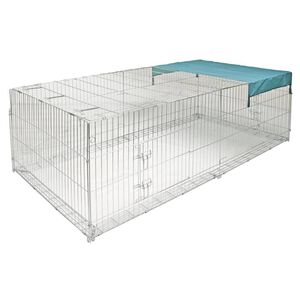Kerbl Small Animal Outdoor Enclosure with Escape Barrier 230x115x70 cm Chrome