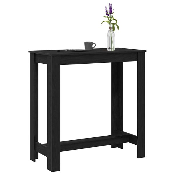 vidaXL Bar Table Black Oak 102 x 50 x 103.5 cm Engineered Wood