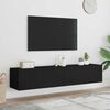 vidaXL TV Wall Cabinets with LED Lights 2 pcs Black 80x35x31 cm
