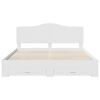 vidaXL Bed Frame with Headboard White 200 x 200 cm Engineered Wood