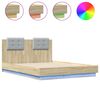 vidaXL Bed Frame with LED without Mattress Sonoma Oak 140x190 cm
