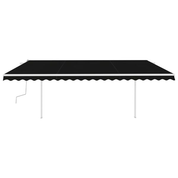 vidaXL Manual Retractable Awning with LED 5x3.5 m Anthracite