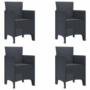 vidaXL Garden Chair 4 pcs Anthracite 53 x 49 x 85 cm PP